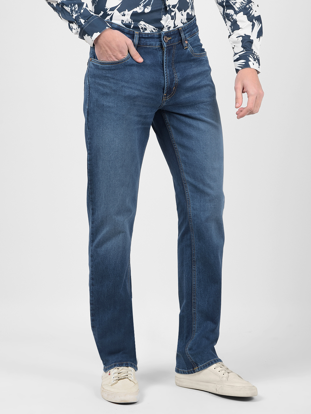 Numero Uno Men Solid Dark Blue Jeans